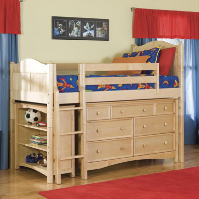 Viv + Rae David Twin Low Loft Bed with Bookcase ..