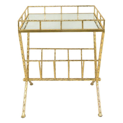 Sagebrook Home Metal and Glass End Table