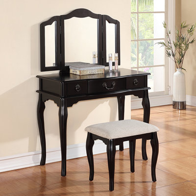 Rosalind Wheeler Fuller Vanity Set with Mirror