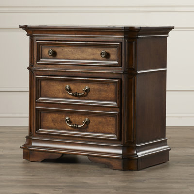 Astoria Grand Lily 3 Drawer Nightstand