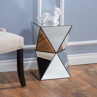 Mercer41 Eisenberg Mirrored Accent End Table