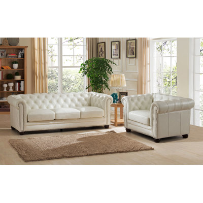 Amax Nashville 2 Piece Leather Living Room Set