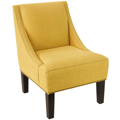 Latitude Run Andy Linen Nail Button Swoop Slipper Chair