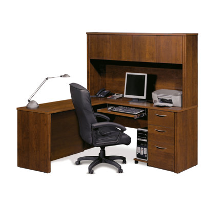 Latitude Run Witchel L-Shape Desk Office Suite with Hutch