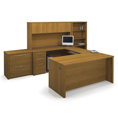 Latitude Run Witchel U-Shape Desk Office Suite with Hutch