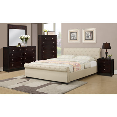 A&J Homes Studio Divonne Upholstered Sleigh Bed