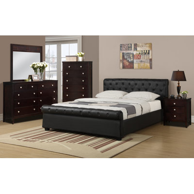 A&J Homes Studio Divonne Upholstered Sleigh Bed