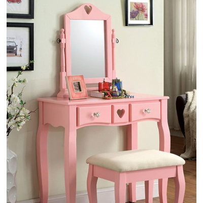 A&J Homes Studio Pipi Vanity Set with Mirror