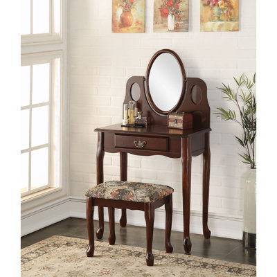 A&J Homes Studio Bell Vanity Set with Mirror