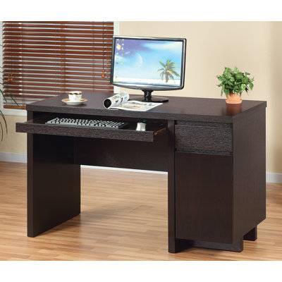 Brassex Computer Desk with 2 Storage Drawers and Storage Cabinet