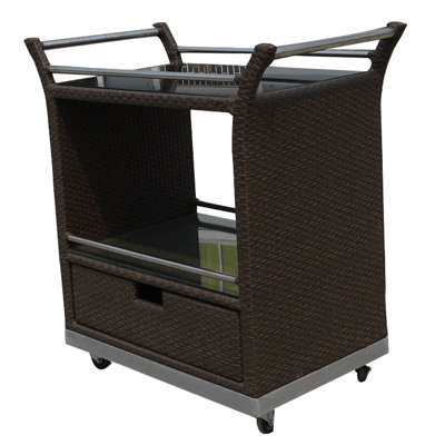 World Wide Wicker Naples Serving Cart
