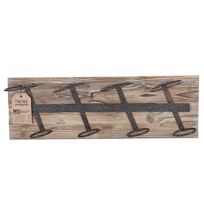 Twine Farmhouse 4 Bottle Wall Mounted Wine Rack