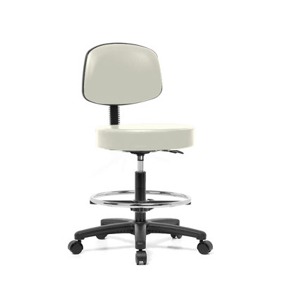 Perch Chairs & Stools Height Adjustable Exam Stool with Basic Backrest and Foot Ring