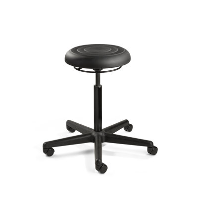 BEVCO ErgoLux Height Adjustable Backless Stool with Dual-Wheel Hard Floor Casters