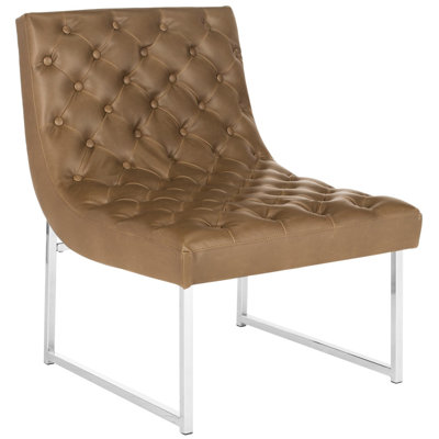 Safavieh Hadley Leather Tufted Side Chair