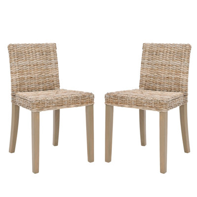 Safavieh Charlotte Wicker Parsons Chair (Set of 2)