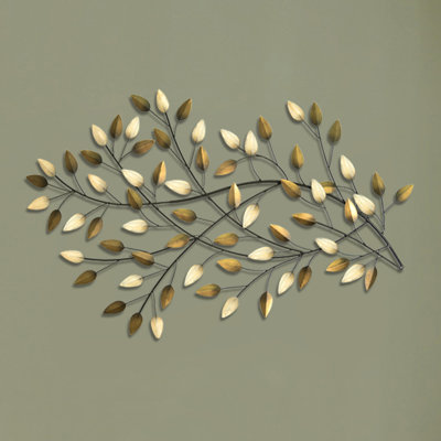 Gold Metal Wall Decor fleur de lis living champagne and gold metal blowing leaves wall Gold Metal Wall Decor fleur de lis living champagne and gold metal blowing leaves wall
