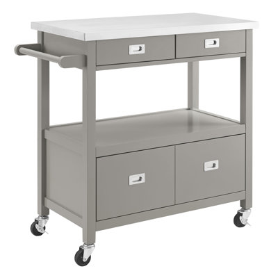 Mercury Row Aubuchon Kitchen Island with Stainle..