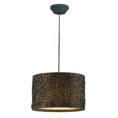 rattan uttermost pendant light woven drum foyer naturals lighting knotted shade hanging espresso