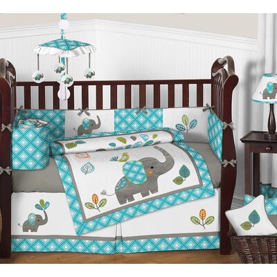 Sweet Jojo Designs Mod Elephant 9 Piece Crib Bedding Set ...