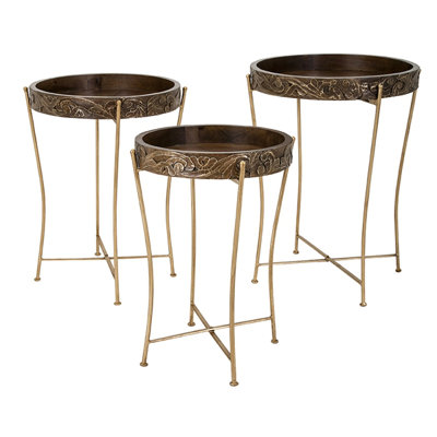 Rosalind Wheeler Batton 3 Piece End Table Set