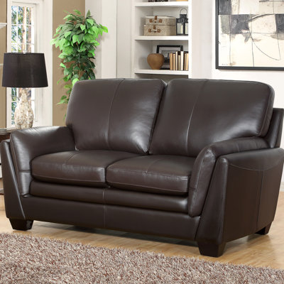 Darby Home Co Whitstran Leather Loveseat