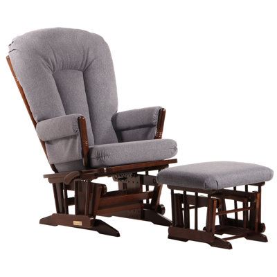 Dutailier Ultramotion Multi-Position Reclining Two Post with Deluxe Cushion Glider and Ottoman