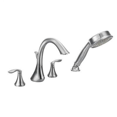 Moen Eva Two Handle Roman Tub Faucet with Hand Shower ...