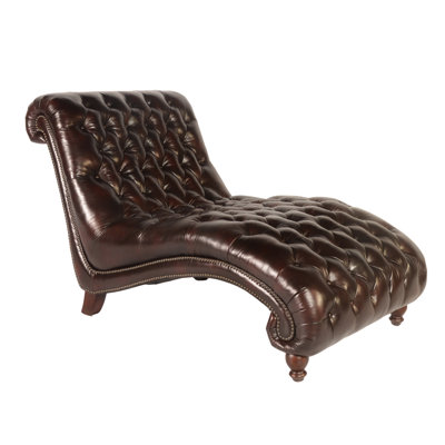 Lazzaro Leather Cathay Leather Chaise Lounge