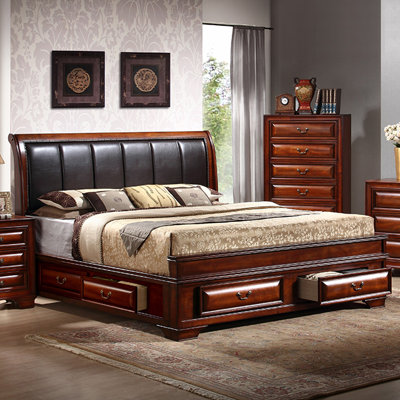 InRoom Designs Queen Upholstered Platform Bed
