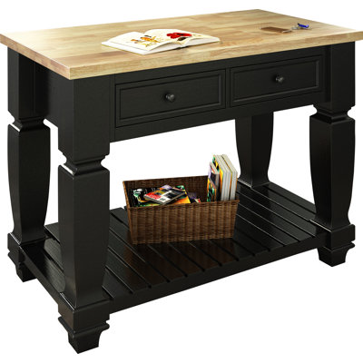 Lanza Chelsea Kitchen Island with Wood Top