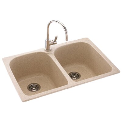 Swanstone Metropolitan 33" x 22" Double Bowl Kitchen Sink ...