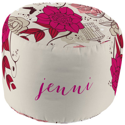 Checkerboard, Ltd Funky Floral Personalized Pouf