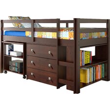  Twin low loft bed with storage