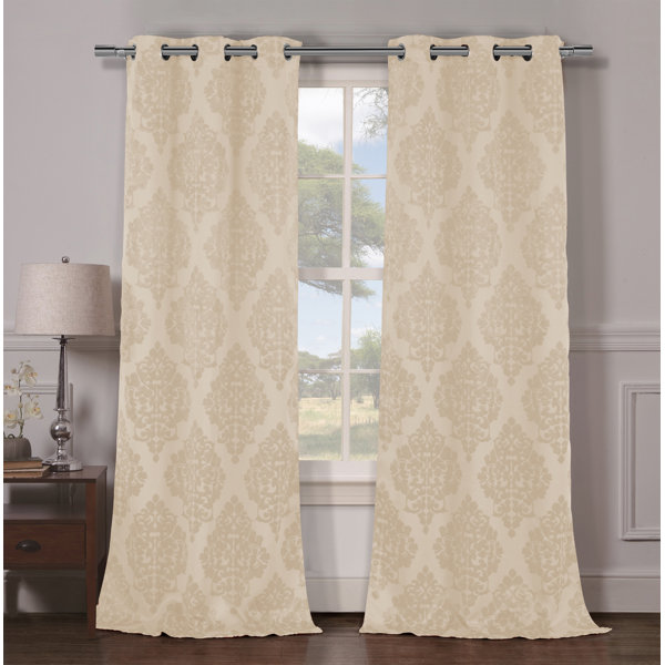 Carlton Damask Blackout Grommet Curtain Panel Pair & Reviews Joss & Main