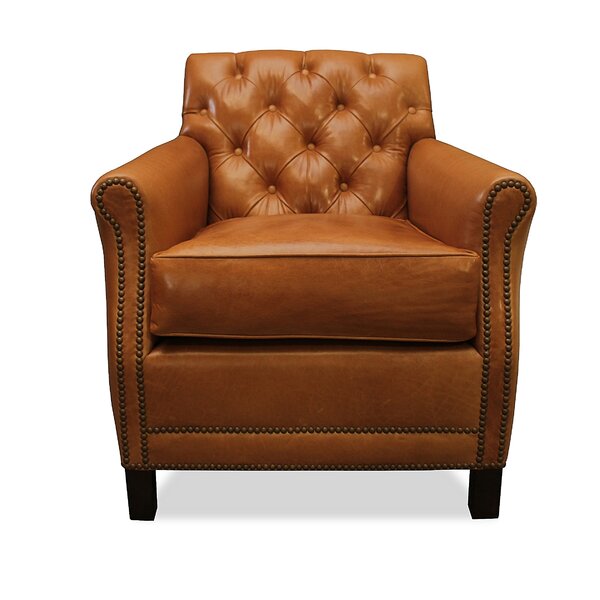Rhoda Leather Tufted Arm Chair &amp; Reviews | Joss &amp; Main