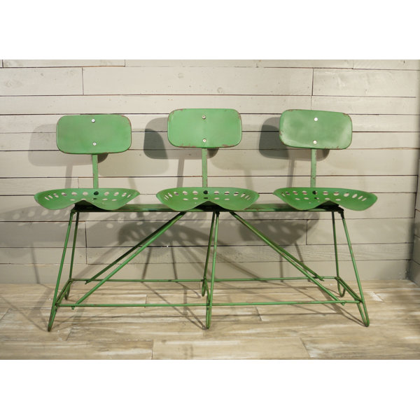 Metal Tractor Seat Bench Joss & Main