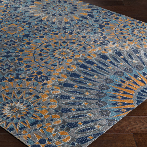 Randhir Blue/Orange Area Rug Joss & Main