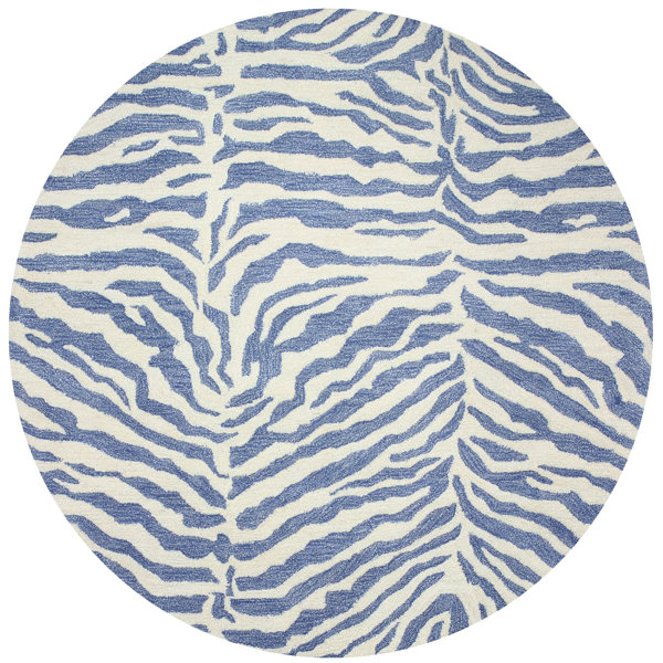 Sabri Blue Animal Print Wool HandTufted Area Rug & Reviews Joss & Main
