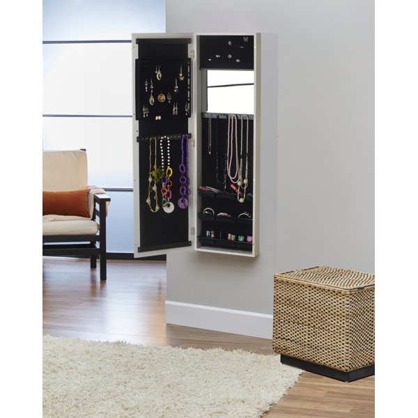 Over-Door Mirrored Jewelry Armoire & Reviews  Joss & Main