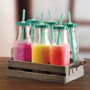 Country 13 Piece Milk Bottles and Straw Set