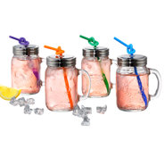 Oasis Mason Jar with Lid and Straw (Set of 4)