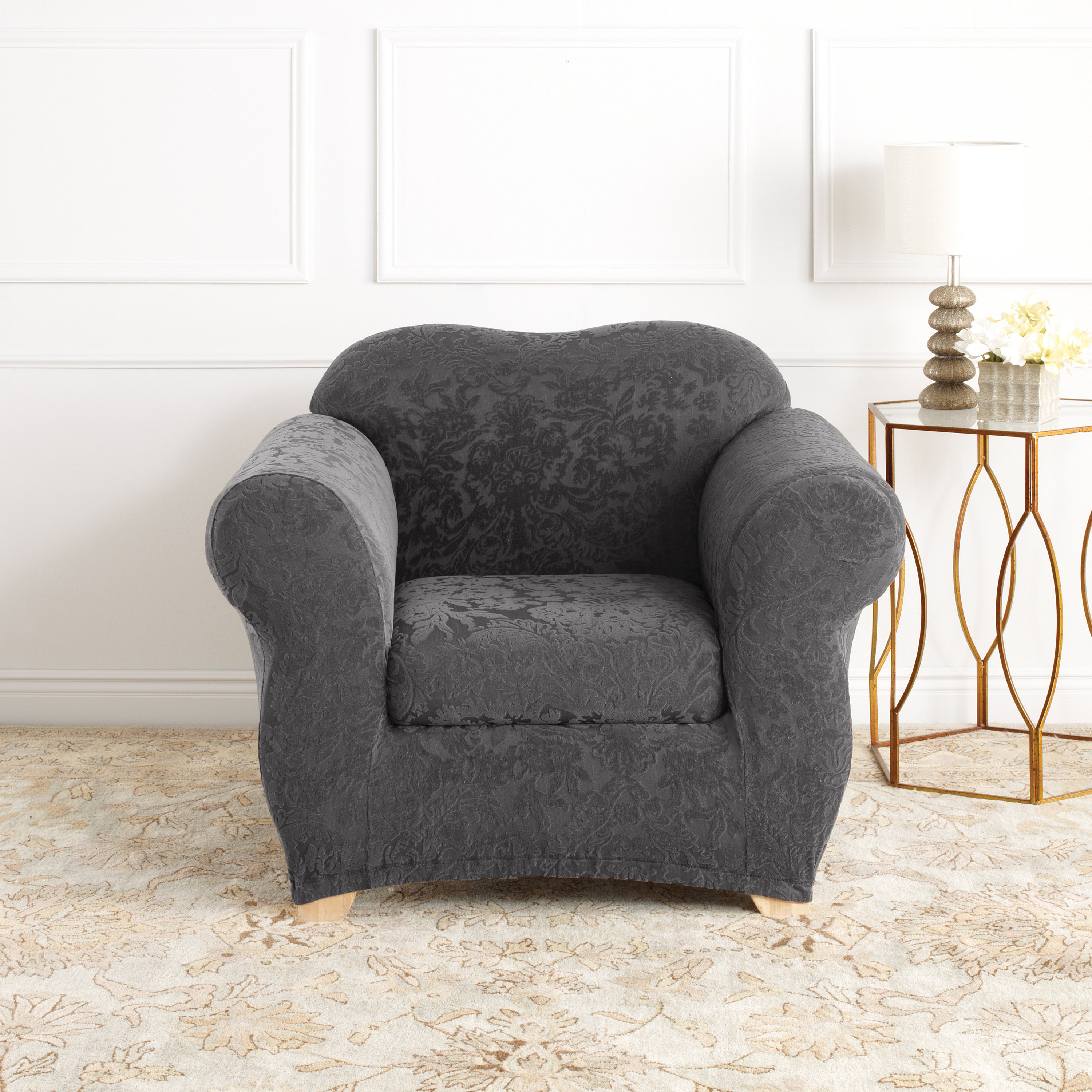 Sure Fit Stretch Jacquard Damask Armchair Slipcover & Reviews Wayfair