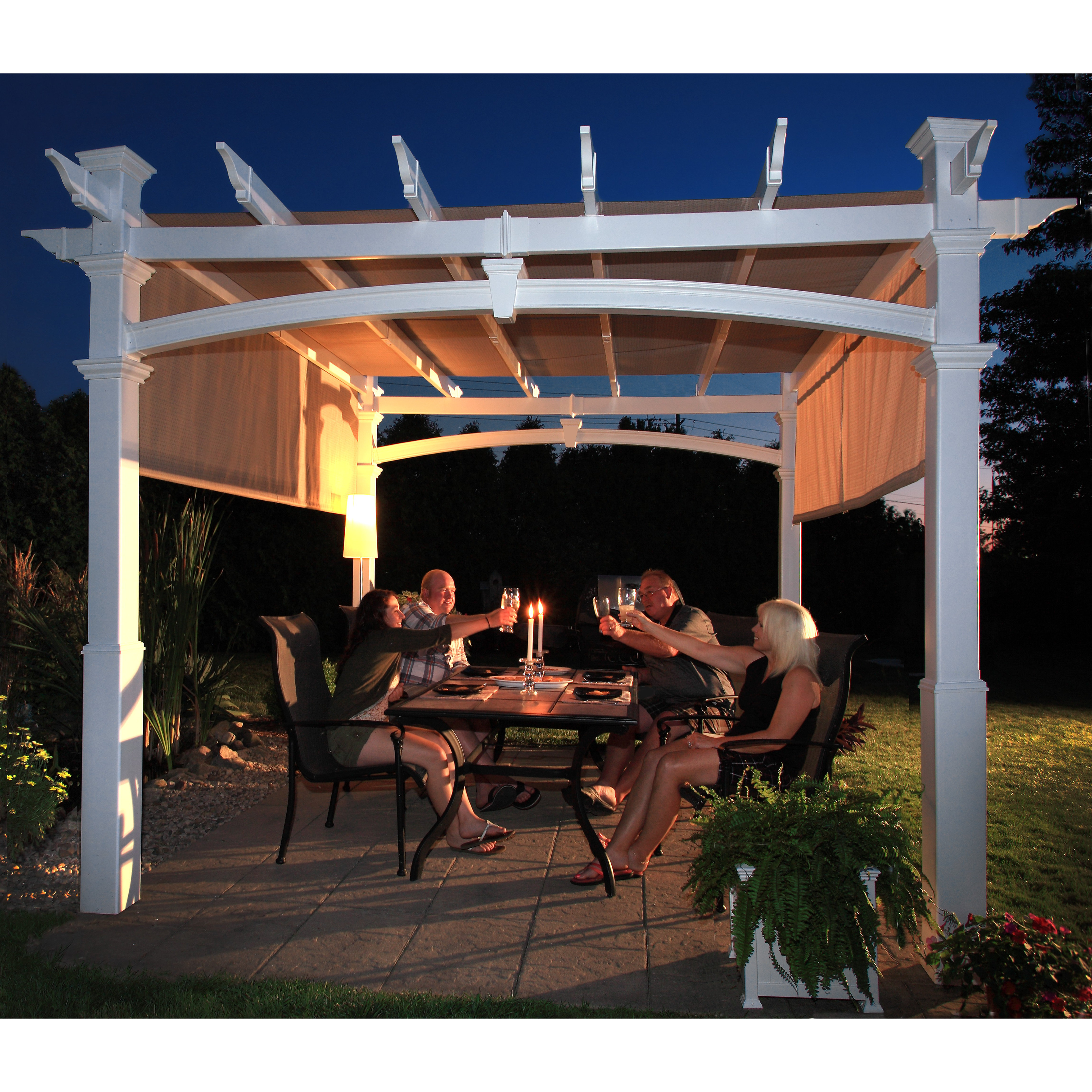 New England Arbors Eden Malibu 10 Ft. W x 10 Ft. D Vinyl Pergola