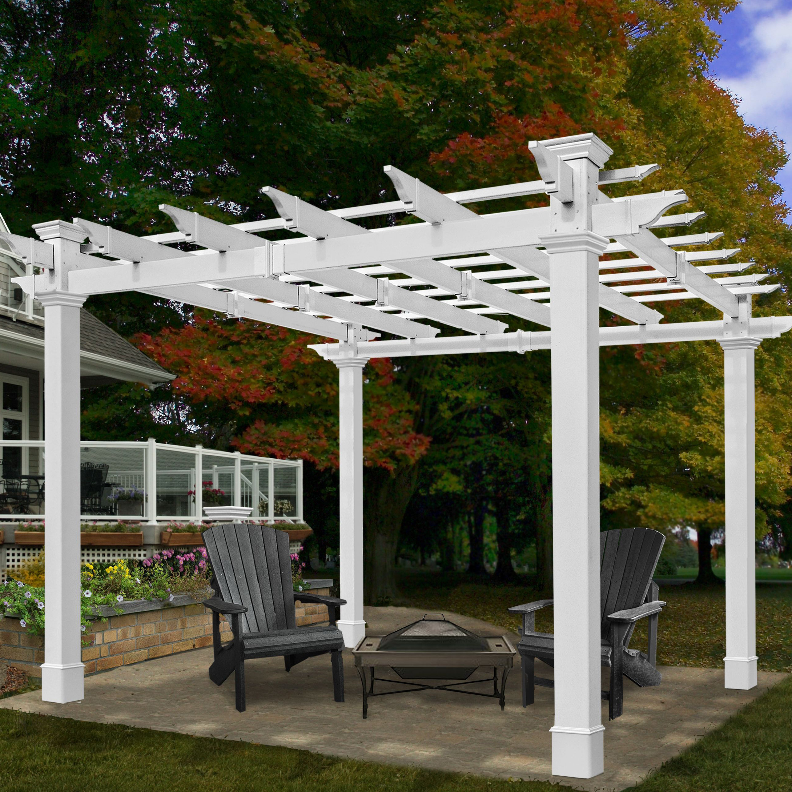 New England Arbors Mandalay 8 Ft. W x 8 Ft. D Pergola & Reviews Wayfair