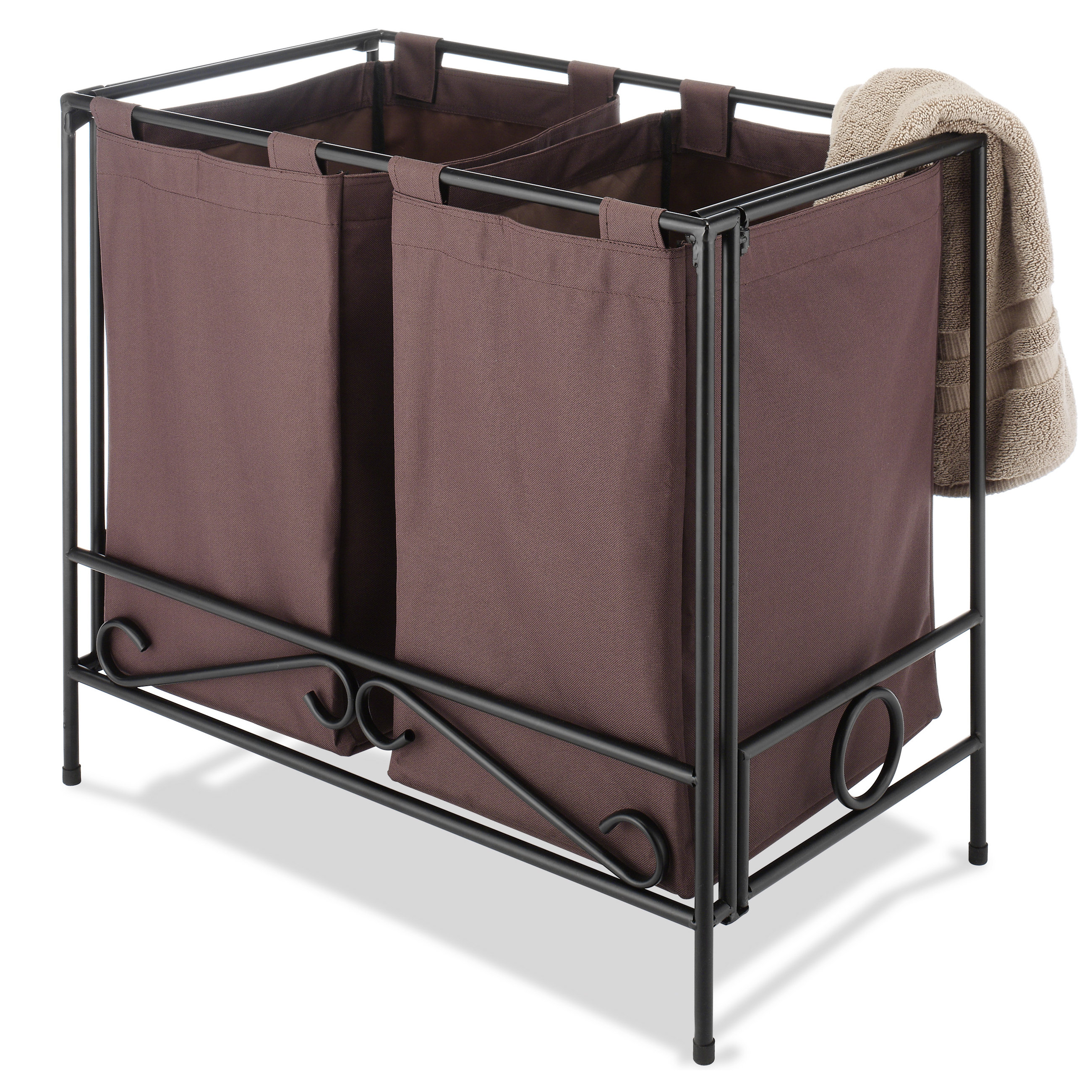Whitmor, Inc Wrought Iron Folding Double Hamper & Reviews Wayfair