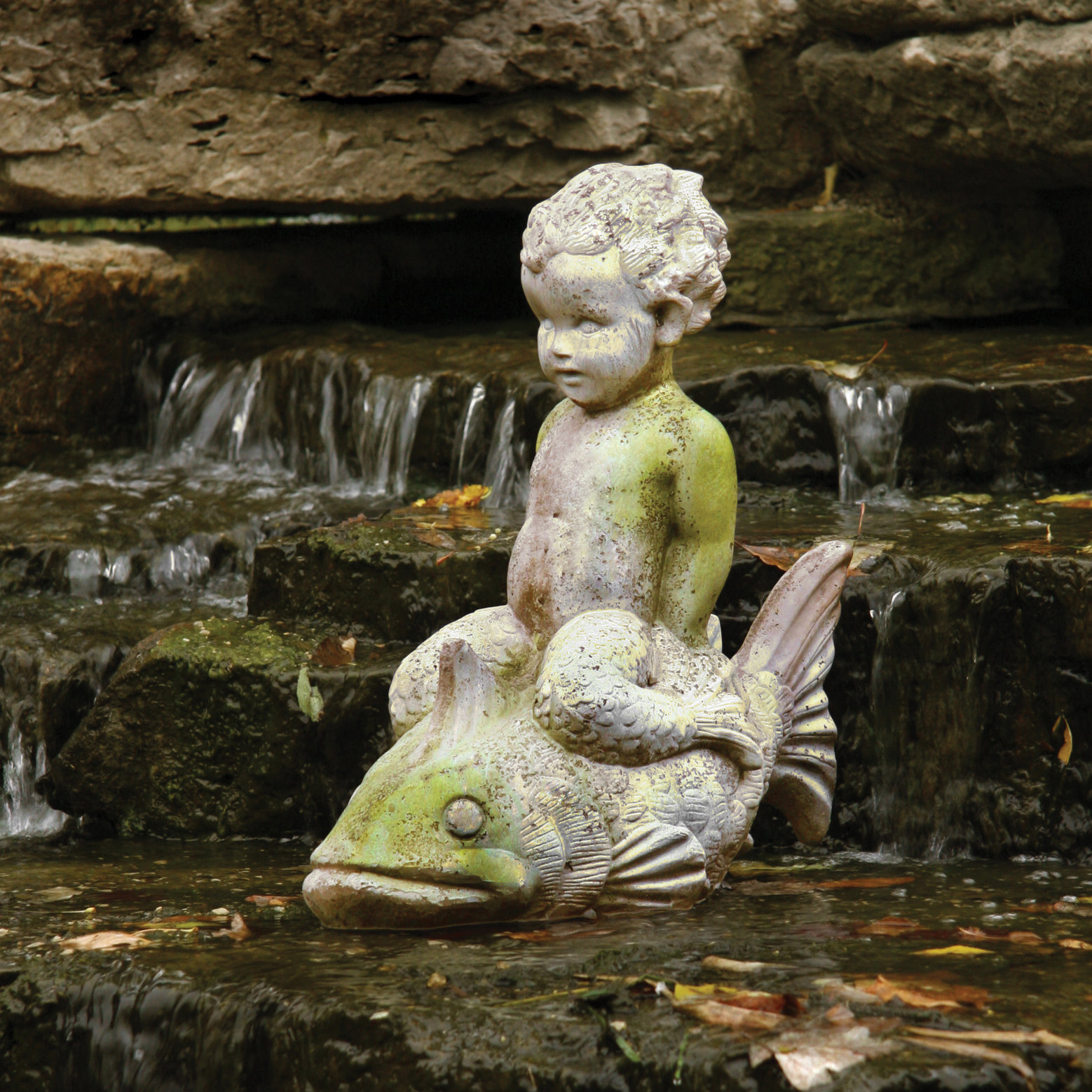 OrlandiStatuary Animals Boy on Fish Garden Statue & Reviews Wayfair.ca