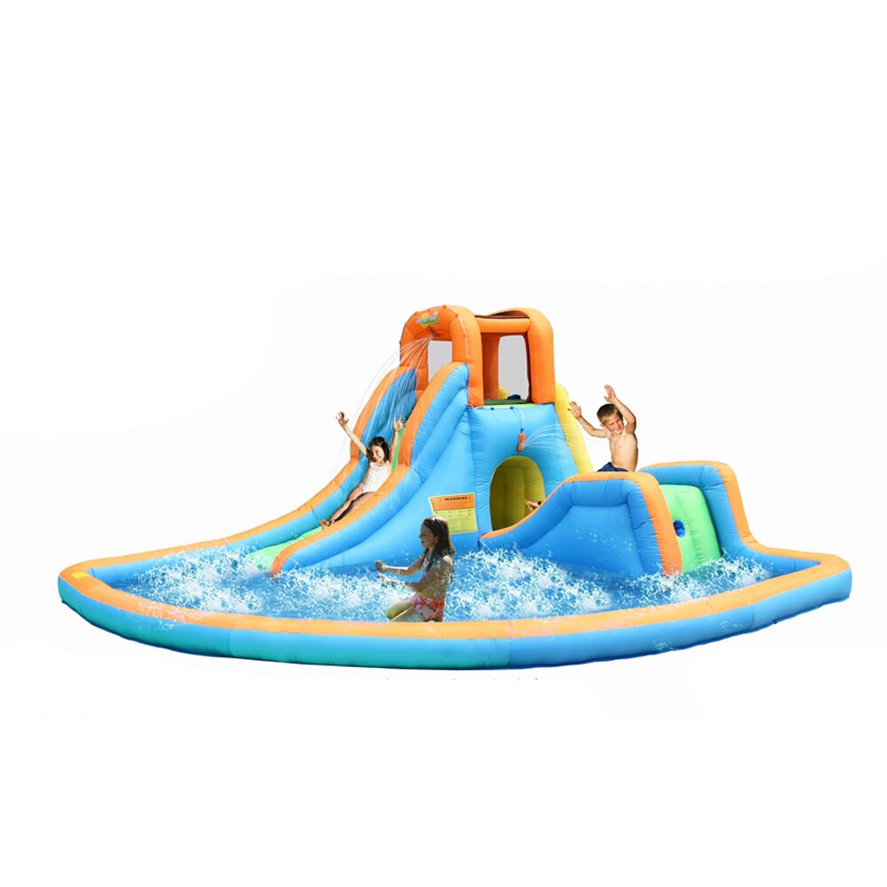 large inflatable pool with slide