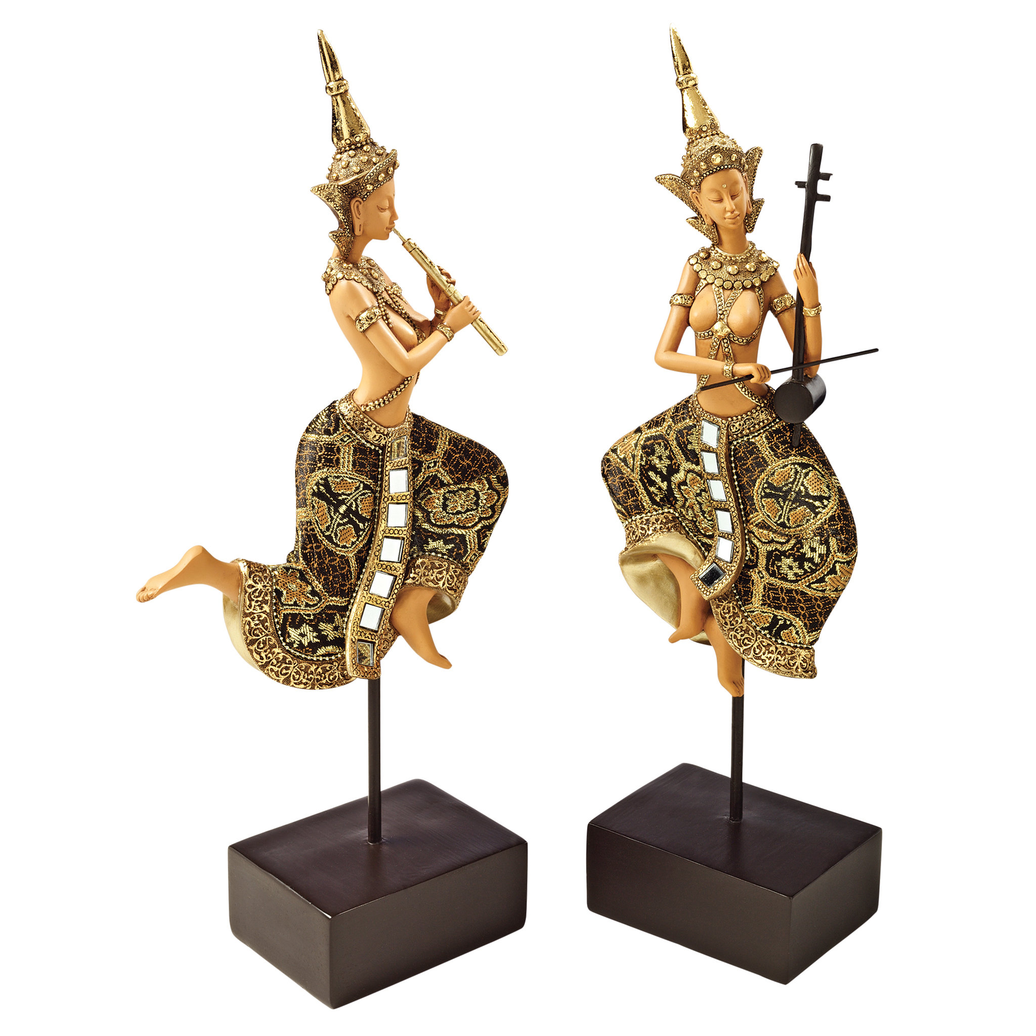 Design Toscano 2 Piece Piphat Thai Classical Musician Statues Set
