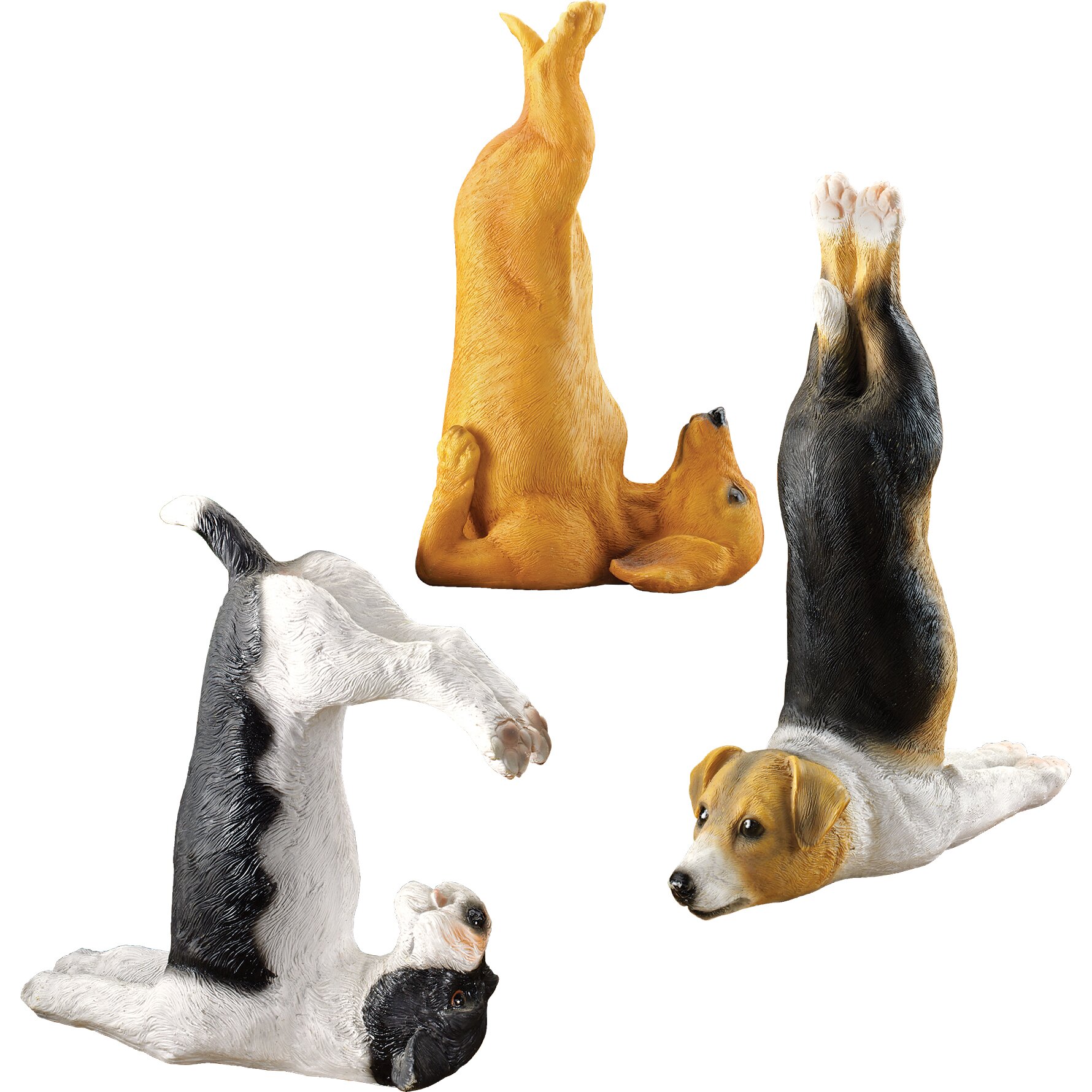 yoga dog garden statue